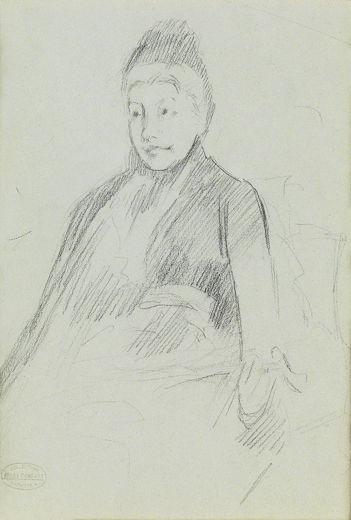 MARY CASSATT A Seated Woman Wearing a Bonnet; Study of a Child.